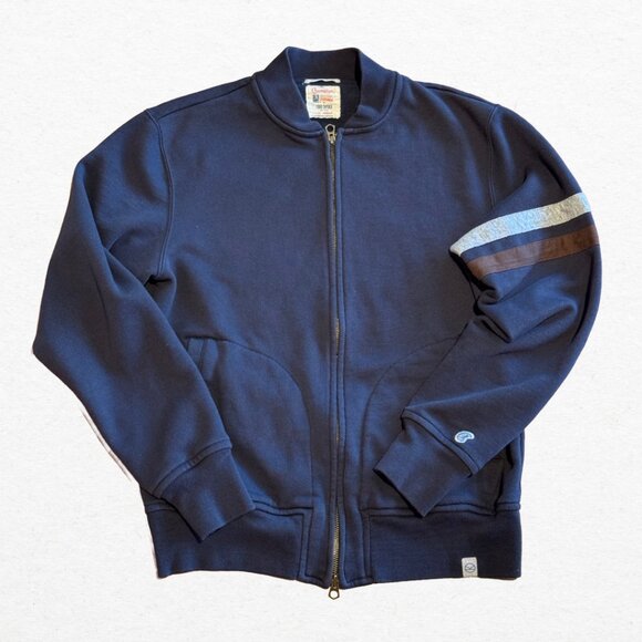 Kingsman Todd Snyder Champion Striped Cotton-Blend Zip-Up Sweatshirt Size Small - Picture 1 of 9